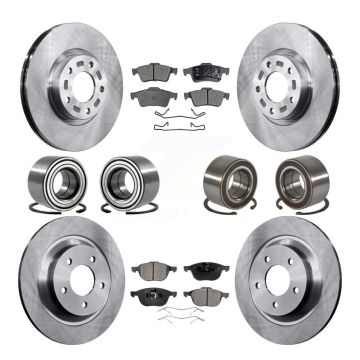 Front Rear Bearing Disc Brake Rotor And Ceramic Pads Kit (10Pc) For 2006 Mazda 5 To 02 06 KBB-107253