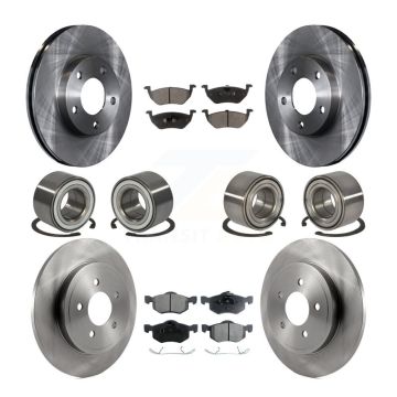 Front Rear Bearing Disc Brake Rotor Pads Kit (10Pc) For Ford Escape Mazda Tribute Mercury KBB-107275