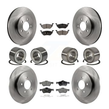 Front Rear Bearing Disc Brake Rotor Pads Kit (10Pc) For Ford Escape Mazda Tribute Mercury KBB-107276