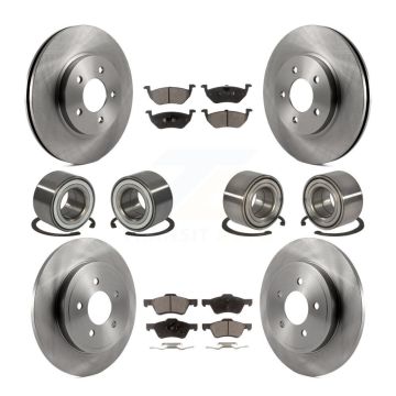 Front Rear Bearings Disc Brake Rotors And Pads Kit (10Pc) For Ford Escape Mercury Mariner KBB-107277