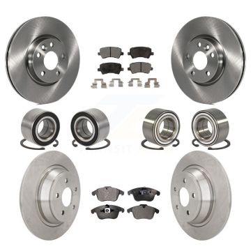 Front Rear Bearing Disc Brake Rotor Pads Kit (10Pc) For 2012-2015 Land Rover Range Evoque KBB-107282