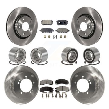 Front Rear Bearing Disc Brake Rotor Pad Kit (10Pc) For 2005-2006 Mitsubishi Outlander AWD KBB-107292