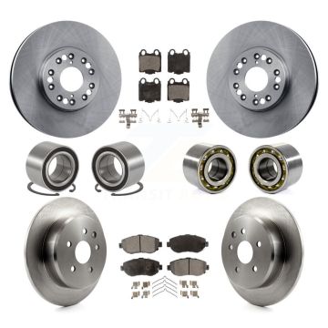 Front Rear Bearing Disc Brake Rotor And Ceramic Pads Kit (10Pc) For 2001-2005 Lexus IS300 KBB-107293