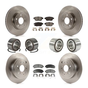 Front Rear Bearings Disc Brake Rotors And Pads Kit (10Pc) For 2006-2014 Honda Ridgeline KBB-107296