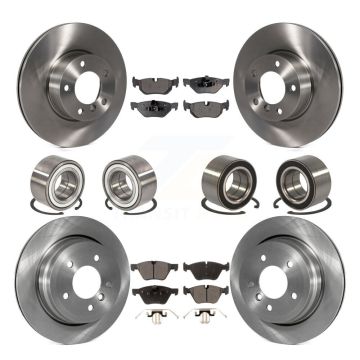 Front Rear Wheel Bearing Disc Brake Rotor And Pads Kit (10Pc) For 2008 BMW 328xi To 08 07 KBB-107310