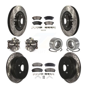 Front Rear Hub Bearing Coat Brake Rotor Pads Kit (10Pc) For Toyota Highlander Lexus RX350 KBB-107344