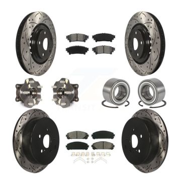 Front Rear Hub Bearing Coat Brake Rotor Pads Kit (10Pc) For Toyota Highlander Lexus RX350 KBB-107443