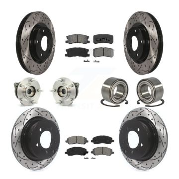 Front Rear Hub Bearing Coated Brake Rotor & Pad Kit (10Pc) For Mitsubishi Outlander Sport KBB-107451