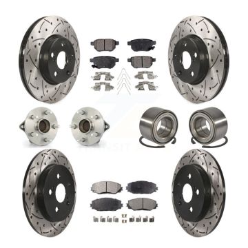 Front Rear Hub Bearing Coat Brake Rotor Pads Kit (10Pc) For Toyota Corolla Matrix Pontiac KBB-107548
