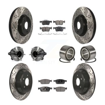 Front Rear Hub Bearing Coated Disc Brake Rotor Pad Kit (10Pc) For Ford Escape Lincoln MKC KBB-107582