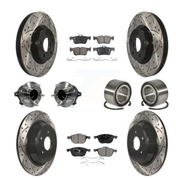 Front Rear Hub Bearing Coat Brake Rotor Pad Kit (10Pc) For Ford Escape FWD with 2.5L/1.5L KBB-107584