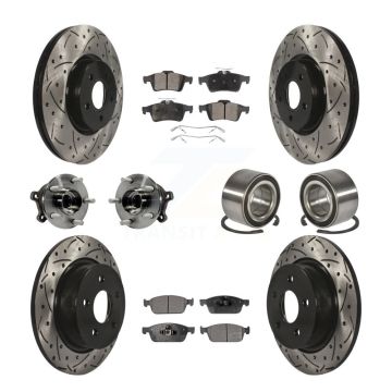 Front Rear Hub Bearing Coat Brake Rotor Pad Kit (10Pc) For Ford Escape AWD with 2.0L 1.6L KBB-107585