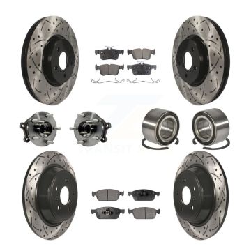 Front Rear Hub Bearing Coated Disc Brake Rotor Pad Kit (10Pc) For Ford Escape Lincoln MKC KBB-107586