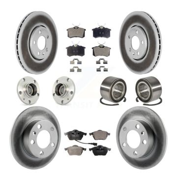 Front Rear Hub Bearing Coated Disc Brake Rotors And Pads Kit (10Pc) For Volkswagen Beetle KBB-107619