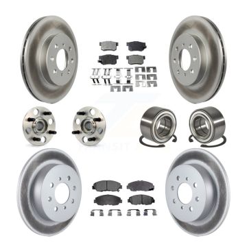 Front Rear Hub Bearing Coated Disc Brake Rotor And Pads Kit (10Pc) For 2001-2005 Acura EL KBB-107623