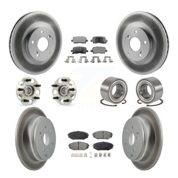 Front Rear Hub Bearing Coated Disc Brake Rotor Pad Kit (10Pc) For 2002-2004 Honda Odyssey KBB-107630