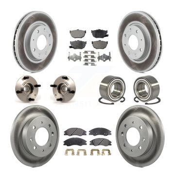 Front Rear Hub Bearing Coated Disc Brake Rotor & Pads Kit (10Pc) For Kia Spectra Spectra5 KBB-107659