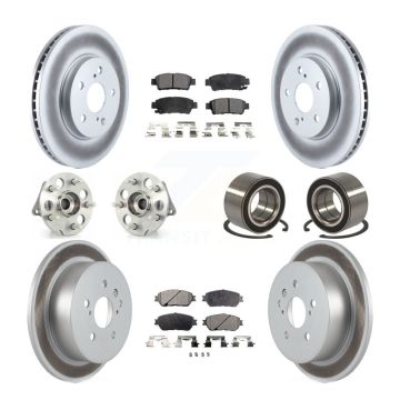 Front Rear Hub Bearing Coated Brake Rotor Pads Kit (10Pc) For 2004-2010 Toyota Sienna AWD KBB-107689