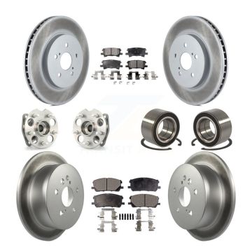 Front Rear Hub Bearing Coated Brake Rotor And Pad Kit (10Pc) For Lexus RX350 RX330 Toyota KBB-107690