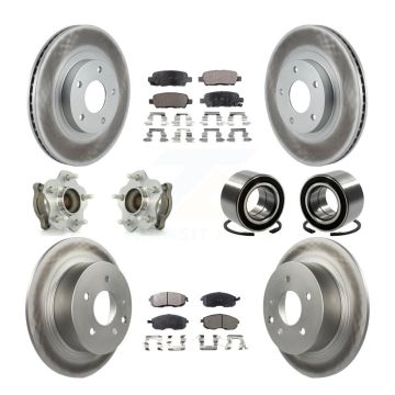 Front Rear Wheel Hub Bearing Coated Disc Brake Rotor And Pad Kit (10Pc) For Nissan Altima KBB-107694