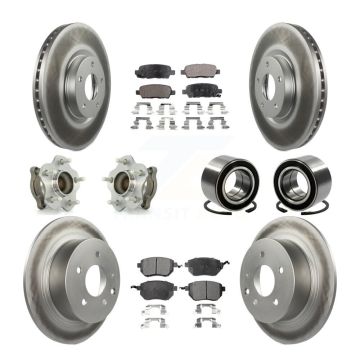 Front Rear Hub Bearing Coated Disc Brake Rotor & Pads Kit (10Pc) For Nissan Altima Maxima KBB-107695