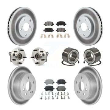Front Rear Hub Bearing Coated Disc Brake Rotor And Pad Kit (10Pc) For Toyota Camry Solara KBB-107702