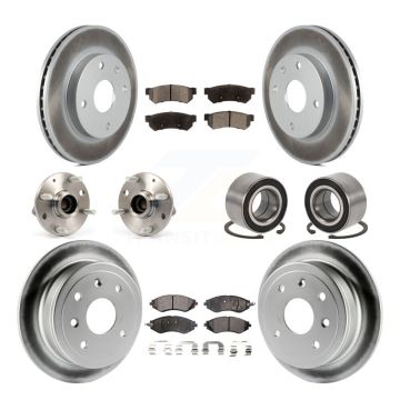Front Rear Hub Bearing Coated Brake Rotor Pads Kit (10Pc) For Chevrolet Optra Suzuki Reno KBB-107707