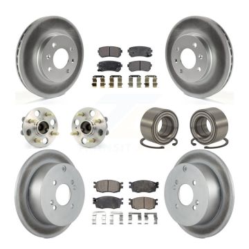 Front Rear Hub Bearing Coated Brake Rotor Pads Kit (10Pc) For Hyundai Accent Kia Rio5 Rio KBB-107711