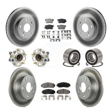 Front Rear Hub Bearing Coated Disc Brake Rotor And Pad Kit (10Pc) For 2004-2008 Acura TSX KBB-107717