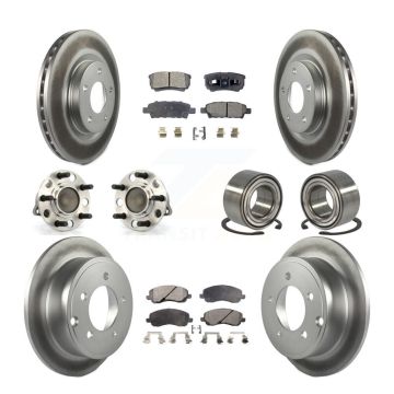 Front Rear Hub Bearing Coated Brake Rotor & Pad Kit (10Pc) For Jeep Patriot Compass Dodge KBB-107721