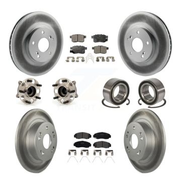 Front Rear Hub Bearing Coated Disc Brake Rotor Pads Kit (10Pc) For Honda Accord Acura TSX KBB-107753