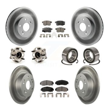 Front Rear Hub Bearing Coated Disc Brake Rotor Pads Kit (10Pc) For Honda Accord Acura TSX KBB-107754