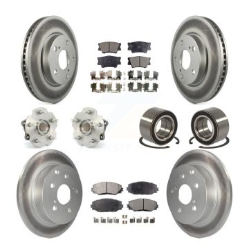 Front Rear Hub Bearing Coated Disc Brake Rotors And Pads Kit (10Pc) For 2010 Lexus HS250h KBB-107759