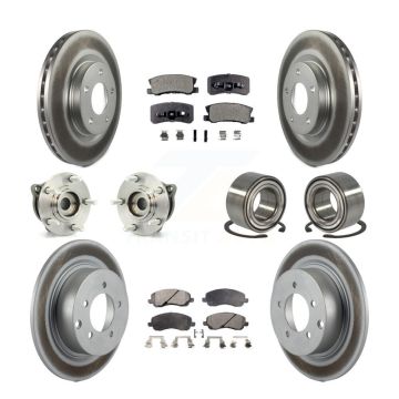 Front Rear Hub Bearing Coated Brake Rotor & Pad Kit (10Pc) For Mitsubishi Outlander Sport KBB-107766