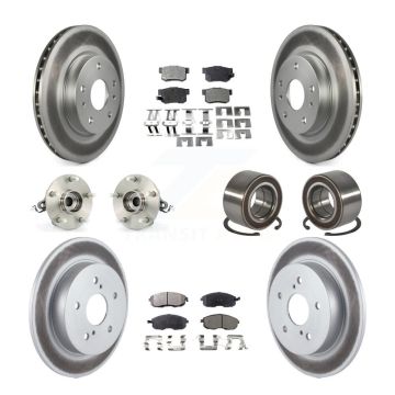 Front Rear Hub Bearing Coated Brake Rotor And Pad Kit (10Pc) For 2007-2013 Suzuki SX4 AWD KBB-107769