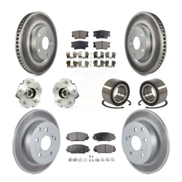 Front Rear Hub Bearing Coated Brake Rotor & Pad Kit (10Pc) For Toyota Matrix Pontiac Vibe KBB-107778