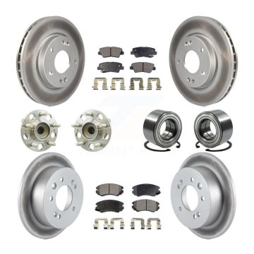 Front Rear Hub Bearing Coat Brake Rotor Pads Kit (10Pc) For Hyundai Elantra From 03 23 10 KBB-107786