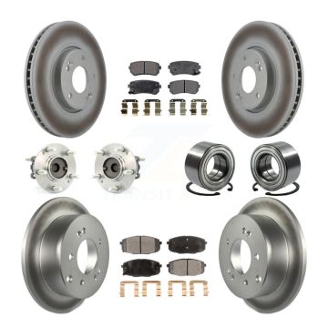 Front Rear Hub Bearing Coated Disc Brake Rotor & Pad Kit (10Pc) For Kia Forte Koup Forte5 KBB-107810