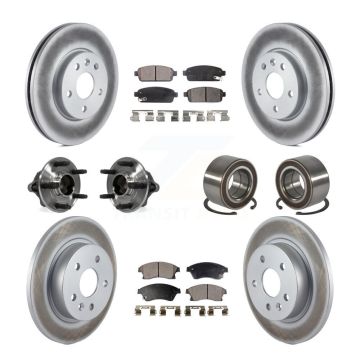 Front Rear Hub Bearings Coated Disc Brake Rotors And Pads Kit (10Pc) For Chevrolet Sonic KBB-107833