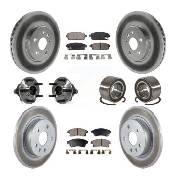 Front Rear Hub Bearing Coated Brake Rotor Pad Kit (10Pc) For 2013-2014 Chevrolet Sonic RS KBB-107834