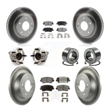 Front Rear Hub Bearing Coated Brake Rotor Pad Kit (10Pc) For Kia Forte Hyundai Elantra GT KBB-107861