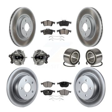 Front Rear Hub Bearing Coated Brake Rotor & Pads Kit (10Pc) For Ford Escape AWD with 2.5L KBB-107873