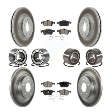 Front Rear Bearing Coated Disc Brake Rotors And Semi-Metallic Pads Kit (10Pc) For Mazda 5 KBB-107903