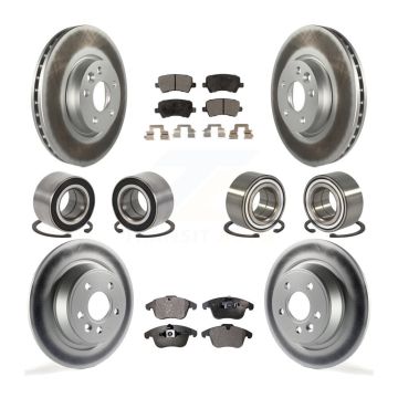 Front Rear Bearing Coat Brake Rotor Pads Kit (10Pc) For 2012-2015 Land Rover Range Evoque KBB-107924