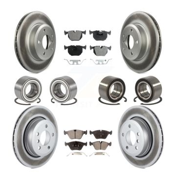 Front Rear Wheel Bearing Coated Disc Brake Rotor And Pads Kit (10Pc) For 2004-2010 BMW X3 KBB-107926
