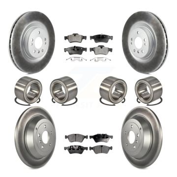 Front Rear Bearings Coated Disc Brake Rotors And Pads Kit (10Pc) For Mercedes-Benz ML320 KBB-107940