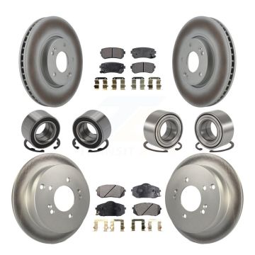 Front Rear Bearing Coated Disc Brake Rotor Pad Kit (10Pc) For Hyundai Tucson Kia Sportage KBB-107951