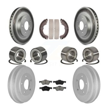 Front Rear Bearing Coated Brake Rotor & Pad Shoe Kit (10Pc) For Ford Escape Mazda Tribute KBB-107962