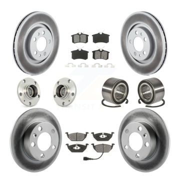 Front Rear Hub Bearing Coated Disc Brake Rotors And Pads Kit (10Pc) For Volkswagen Beetle KBB-107963