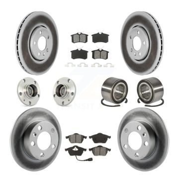 Front Rear Hub Bearing Coated Disc Brake Rotors And Pads Kit (10Pc) For Volkswagen Beetle KBB-107965